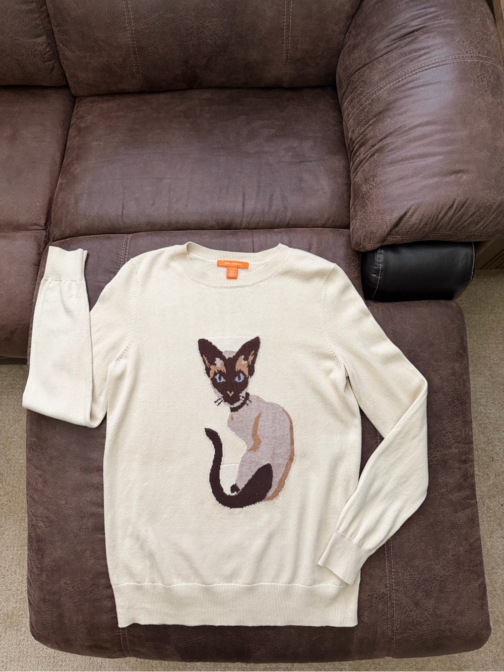 Joe Fresh Siamese Cat S/P Crew Neck Sweater